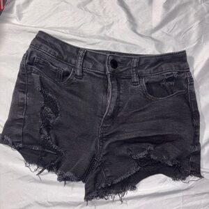 SO Charcoal Distressed Jean Shorts